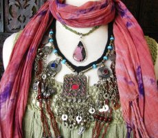 画像1: 砂漠の遊牧民アフガンじゃらじゃらネックレス*トライバルフュージョン衣装 (1)