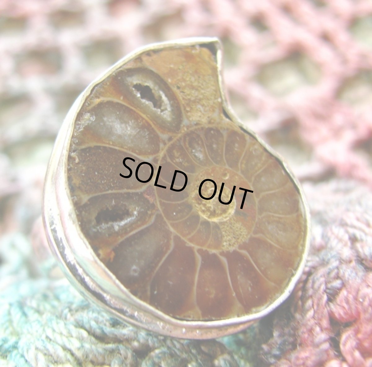 画像5: サイケデリック?!アンモナイト化石の指輪リング14号*シルバー925 (5)