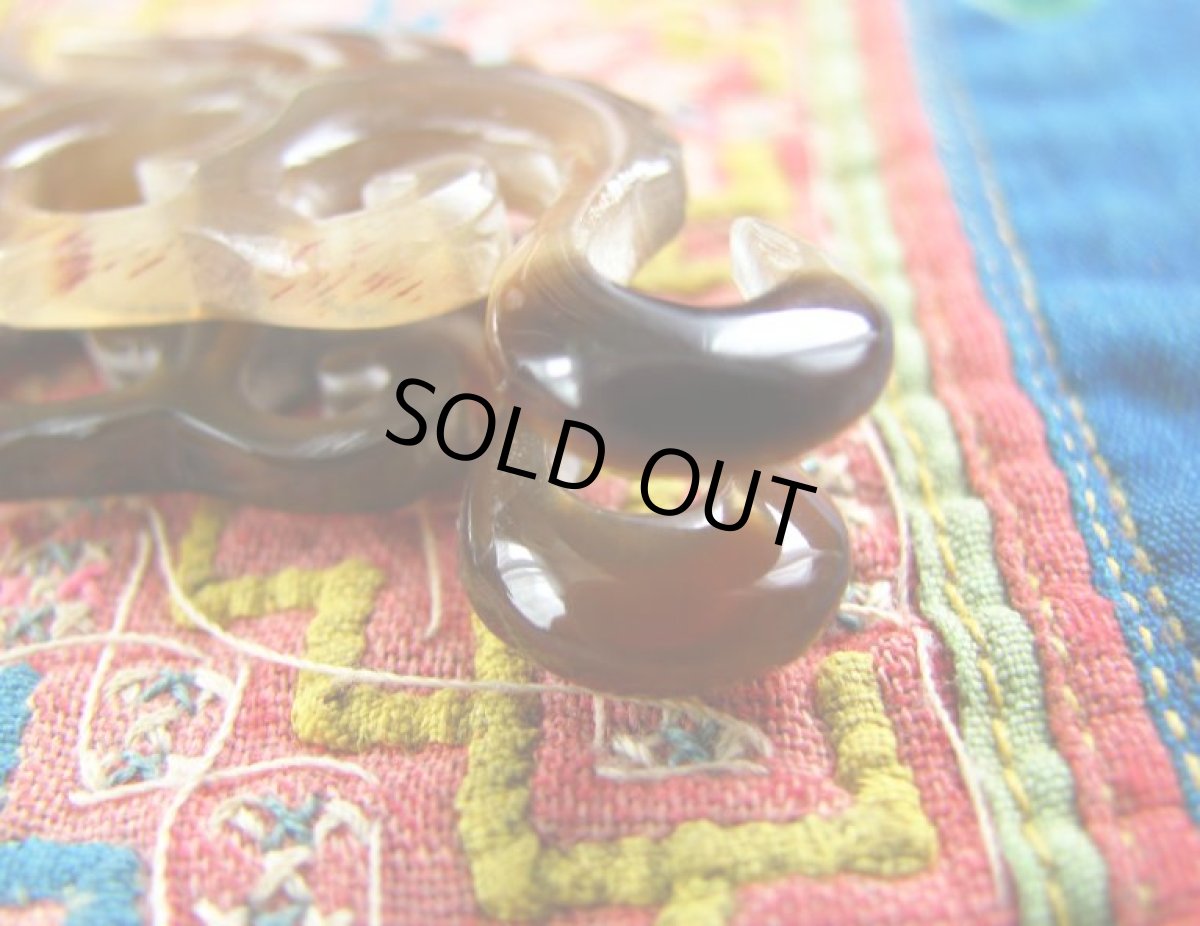 画像4: 全長6.7cm!!天然素材トライバルピアス6G*ナチュラルホーン/ボディピアス (4)