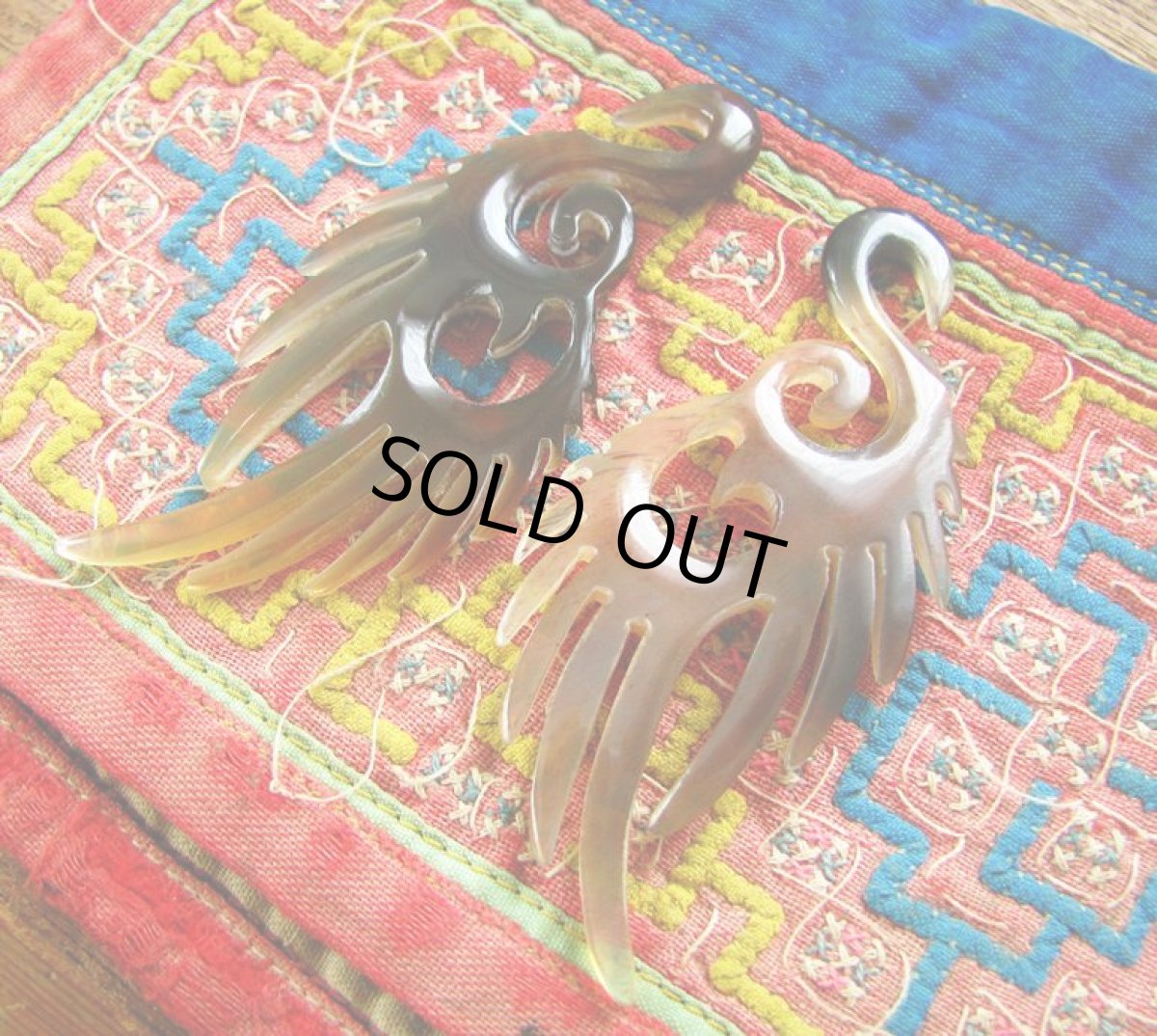 画像3: 全長6.7cm!!天然素材トライバルピアス6G*ナチュラルホーン/ボディピアス (3)