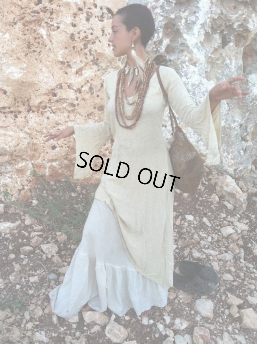 画像5: 地球に優しい手紡ぎ&手織りローシルクのアースカラーロングスカート*ピースシルク/ヴェジタリアンシルク*ヒッピー*ビーガン*ネイティブ (5)