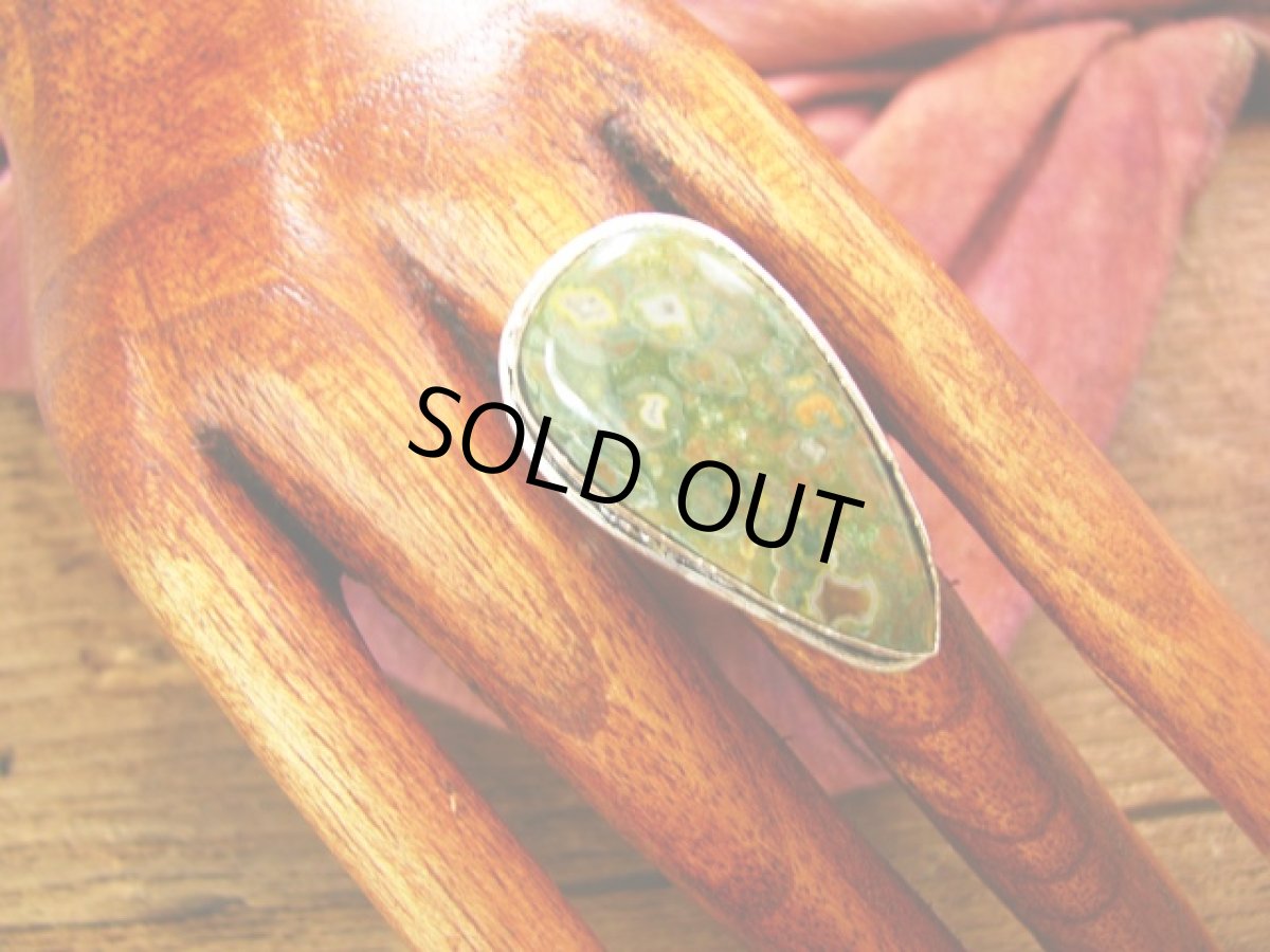 画像4: BIG!!心身を安定した状態へ導くリョーライト/ライオライトの指輪リング14号*エスニック*シルバー (4)