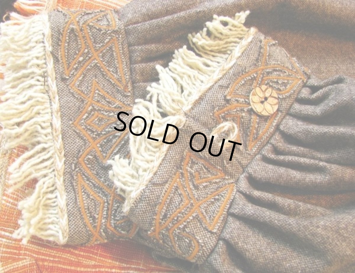 画像5: 日本より発送♪あったかウールのトライバル刺繍ハンドメイドアラジンパンツ (5)