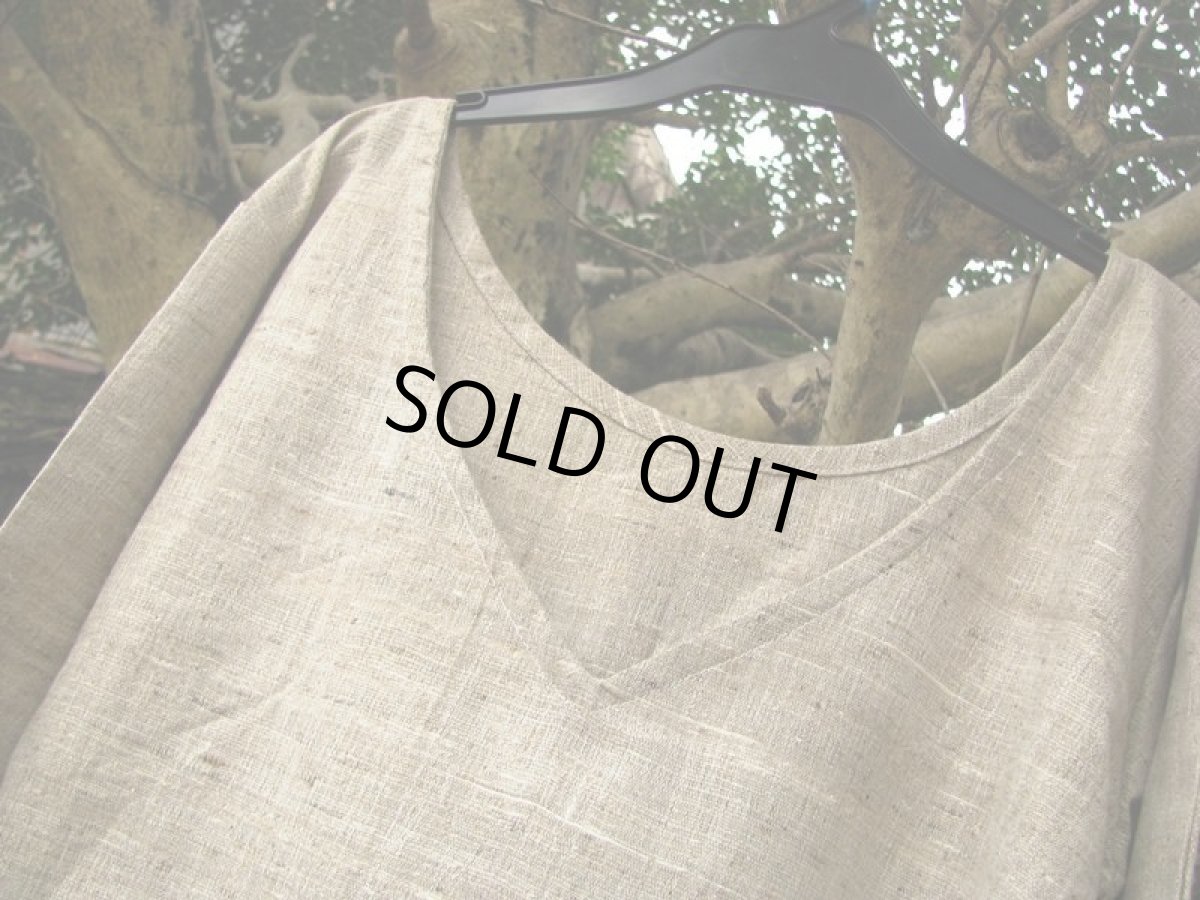 画像3: 日本より発送♪オーガニック&フェアトレード*手紡ぎ・手織りローシルク&カディコットンナチュラルワンピ*無農薬*エコファッション (3)