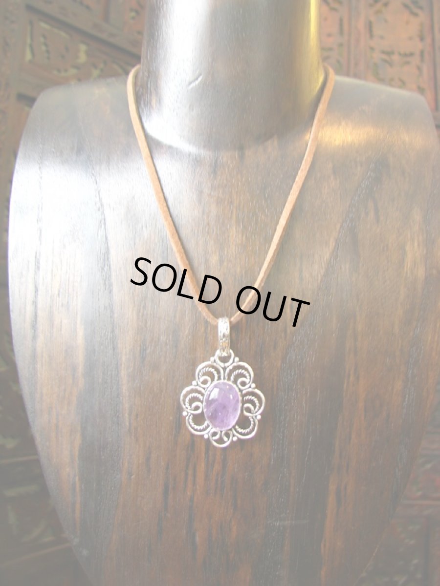 画像2: フラワーデザイン♪アメジストのペンダントトップ*紫水晶パワーストーン天然石 (2)