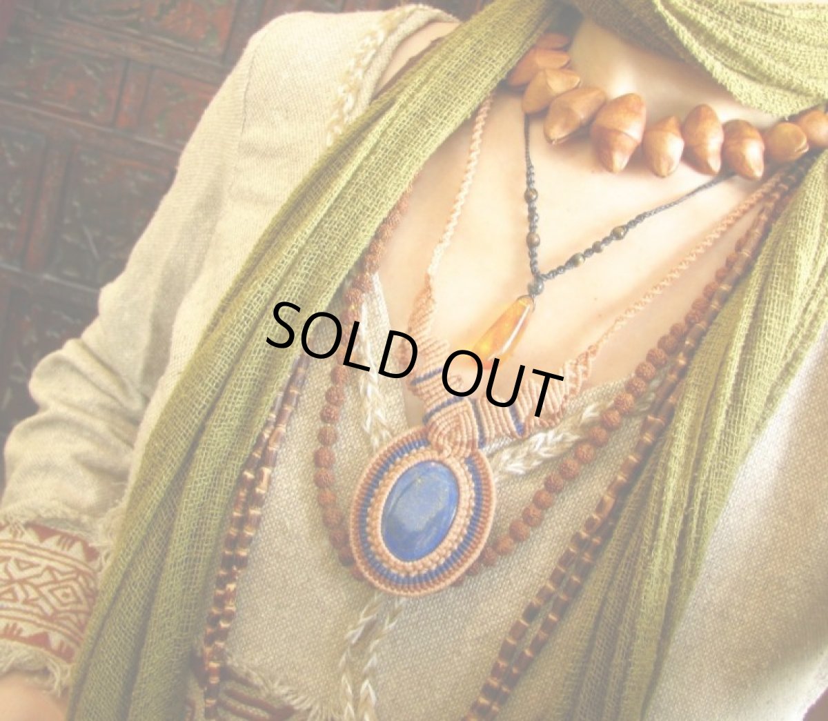 画像5: 日本より発送可能♪バルト海産アンバー/琥珀マクラメ編みネックレス*ヒッピー*ボヘミアン (5)