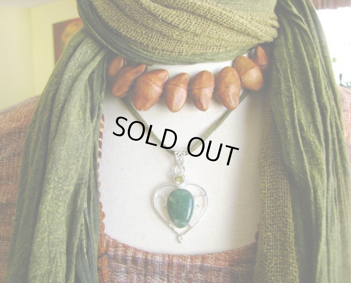 画像4: ペンダントトップと使える抹茶色コットンスエードネックレス*ビーガン/ヴィーガンの方もOK (4)