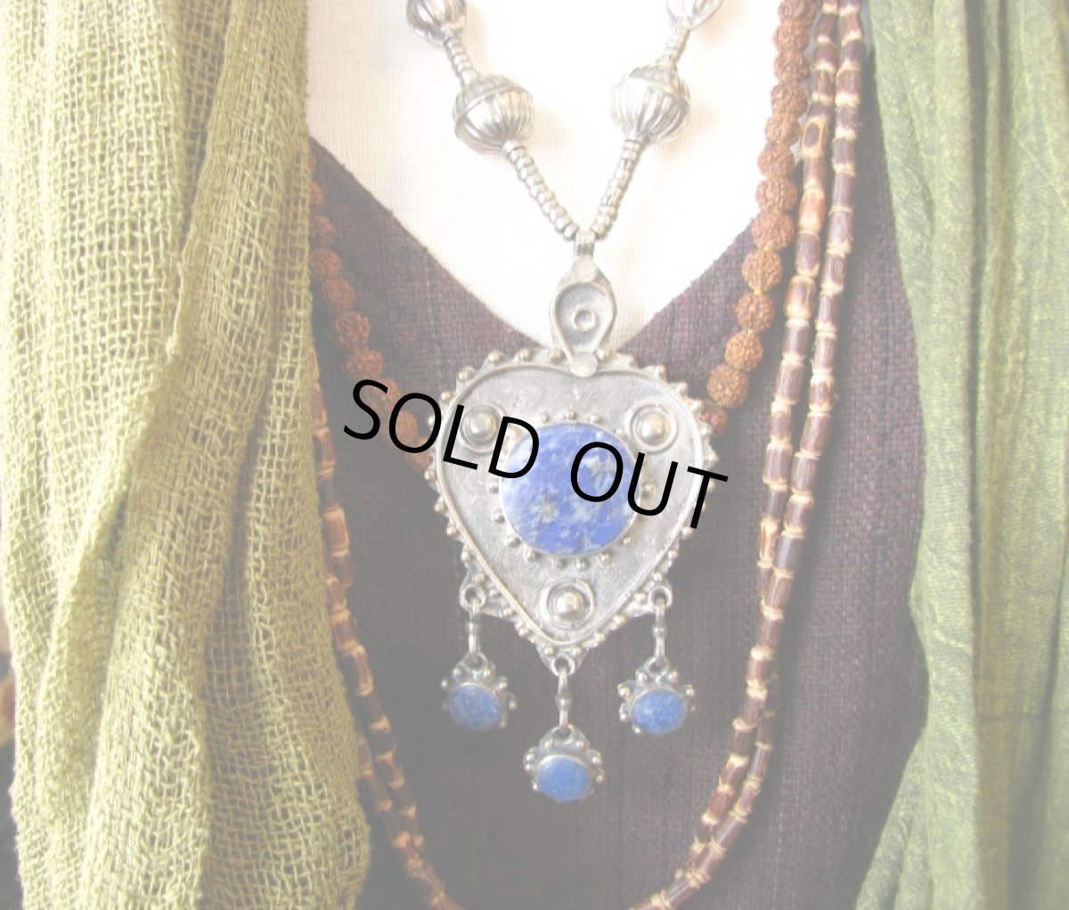 画像5: 日本より発送♪在庫1点のみ♪砂漠の遊牧民アフガンビンテージネックレス/ラピスラズリ*トルクメン*ベリーダンス*大人エスニック (5)