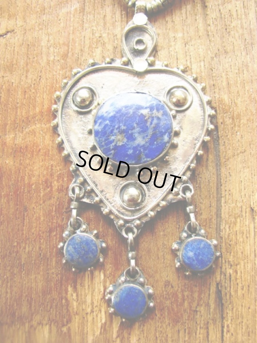 画像2: 日本より発送♪在庫1点のみ♪砂漠の遊牧民アフガンビンテージネックレス/ラピスラズリ*トルクメン*ベリーダンス*大人エスニック (2)