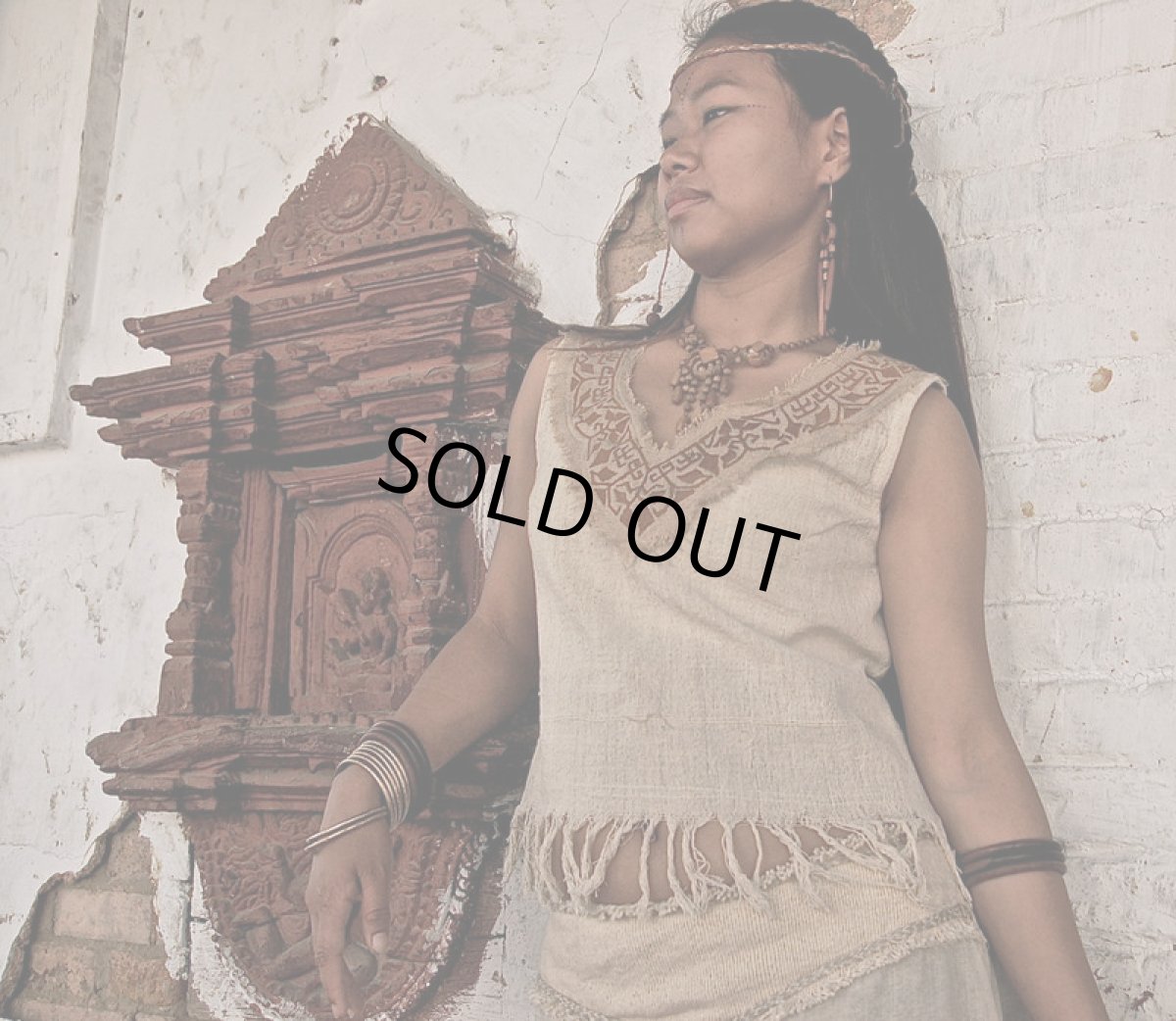 画像5: 地球に優しい手織りヘンプ麻素材のハンドメイド手刺繍ナチュラルトップ*エコロジー*ヒッピー*エスニック (5)