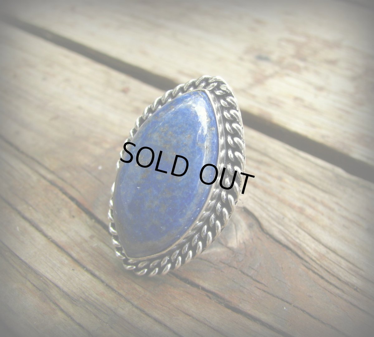 画像2: 石がBIG♪大ぶりラピスラズリのリング指輪11号*アフガン (2)