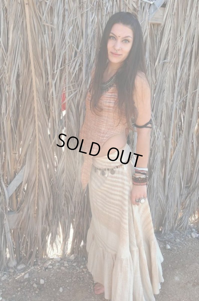 画像2: 新柄入荷♪手紡ぎ・手織りカディコットン ジプシースカート*無農薬*スローファッション*エコロジー*エシカルファッション (2)