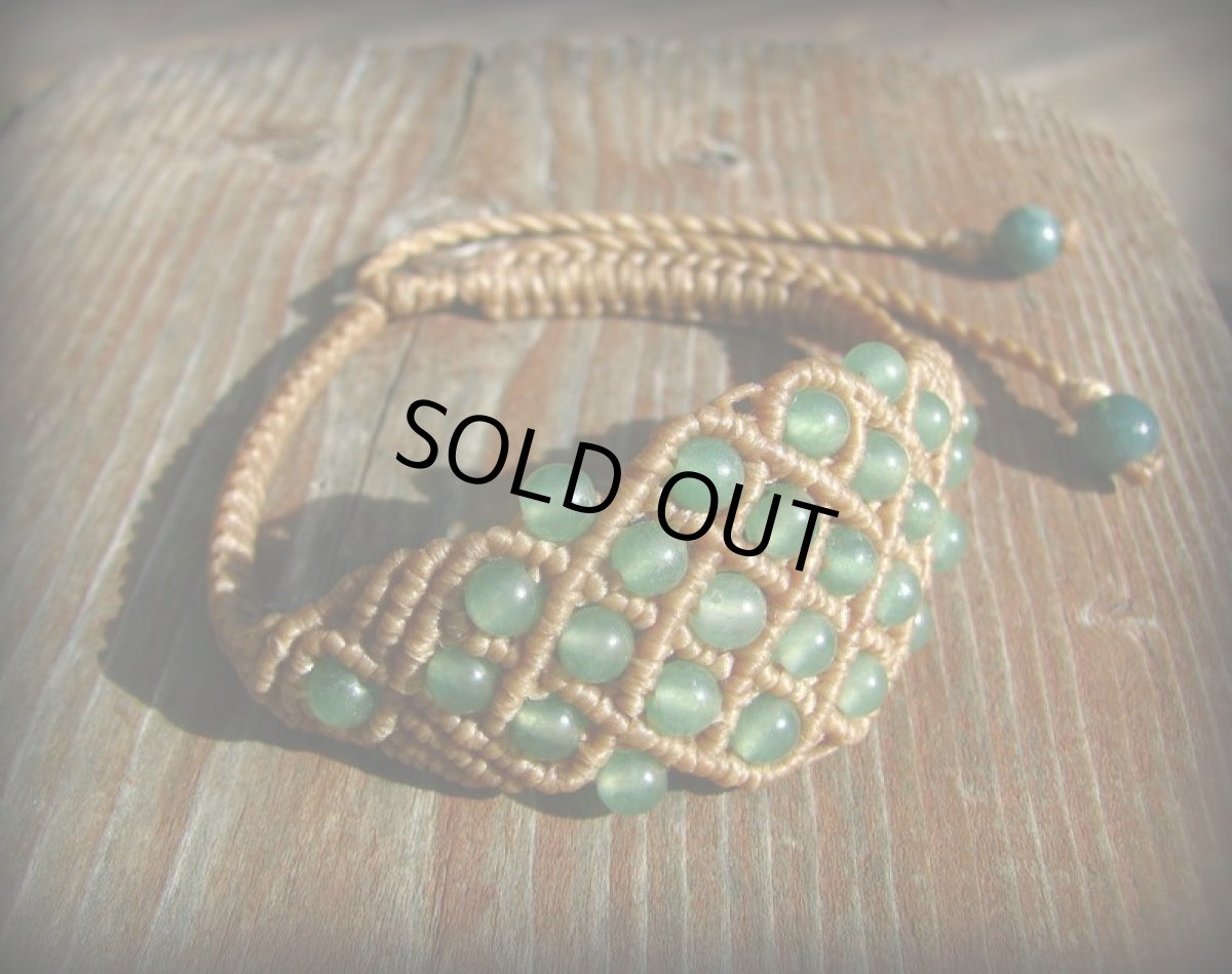 画像5: 日本より発送♪送料無料★グリーンアベンチュリンのマクラメ編みブレスレット/アンクレット*ハンドメイド*天然石 (5)