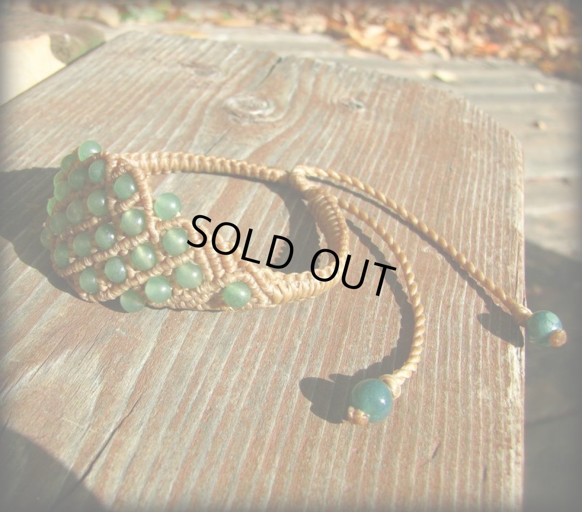 画像4: 日本より発送♪送料無料★グリーンアベンチュリンのマクラメ編みブレスレット/アンクレット*ハンドメイド*天然石 (4)