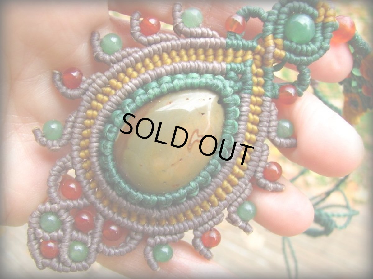 画像4: 日本より発送♪1点もの☆ピカソジャスパー&カーネリアン&アベンチュリンのデザインネックレス*パワーストーン天然石 (4)