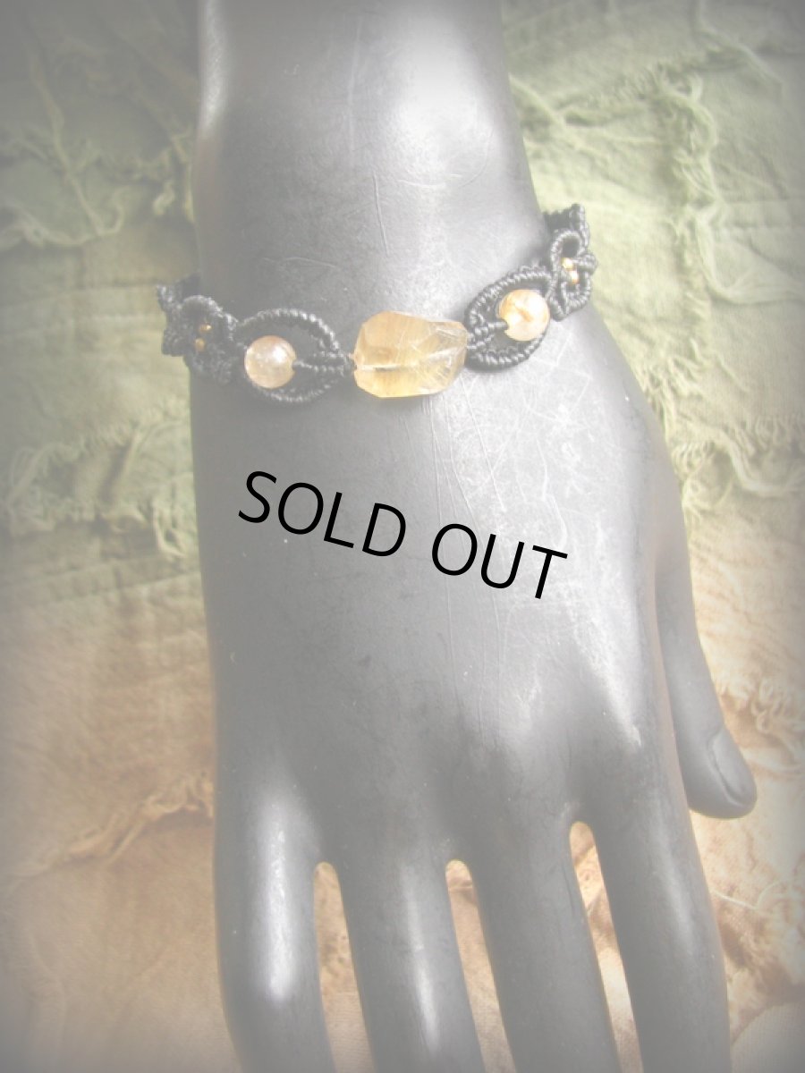 画像5: 仕事運・勝負運ＵＰの石ルチルクォーツのハンドメイド手編みブレスレット*マクラメ*パワーストーン (5)