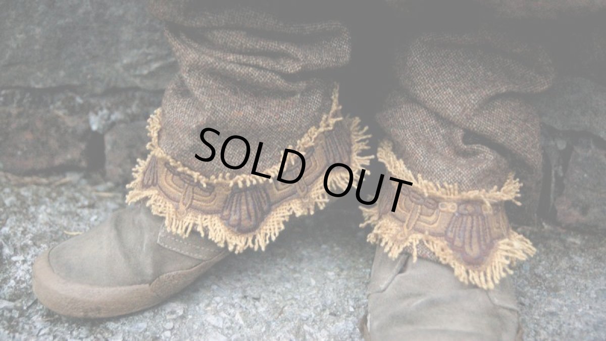 画像5: 身体に優しいあったか手織りウールのアステカ文様刺繍ハンドメイドアラジンパンツ (5)