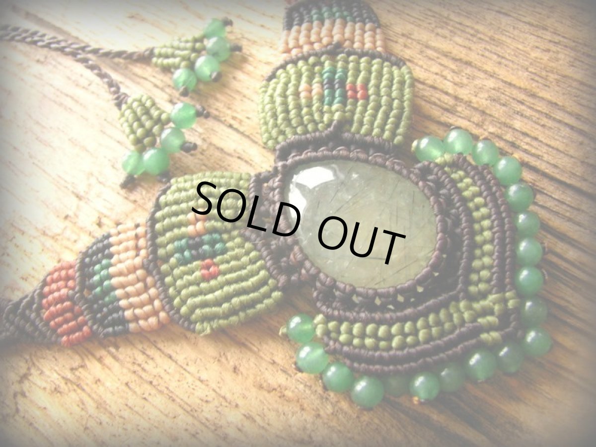 画像8: 癒しの天然石プレナイトのハンドメイド手編みネックレス/チョーカー*天然石*パワーストーン*マクラメ (8)