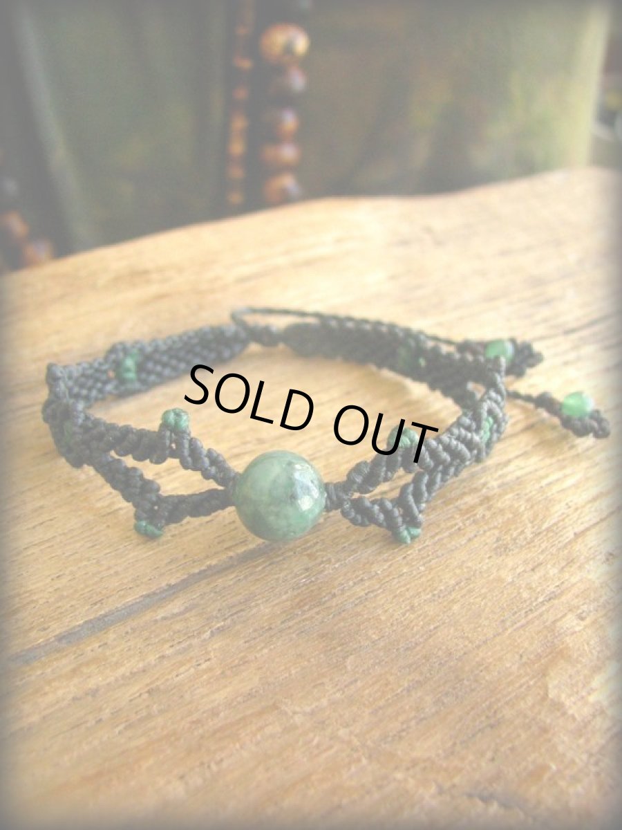 画像8: ジェイド/翡翠マクラメ編みブレスレット*天然石パワーストーン* (8)