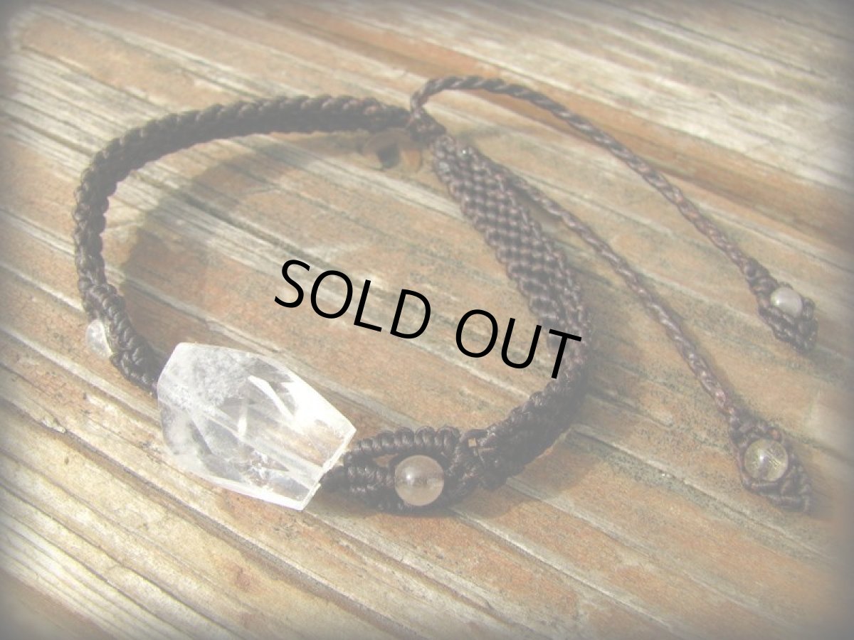 画像3: クリスタルクォーツ水晶のシンプルブレスレット*マクラメ*パワーストーン*天然石 (3)