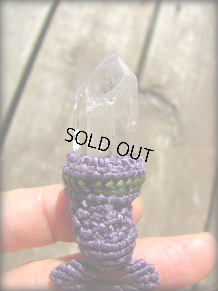 画像12: 浄化の石★クリスタルクォーツ水晶原石ポイントのマクラメ編みネックレス/クリアクォーツ*ヒマラヤクリスタル (12)