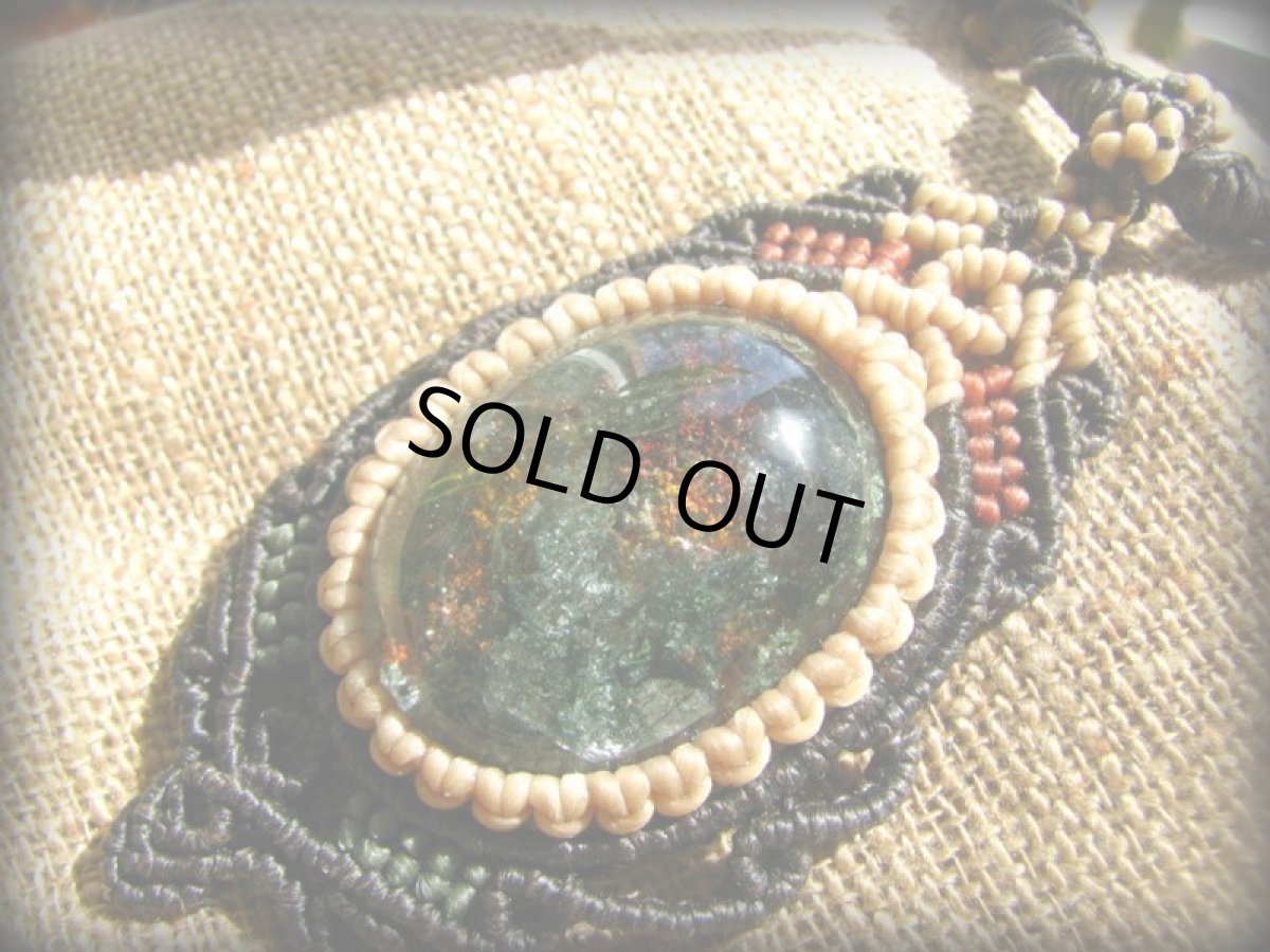 画像16: 大きなガーデンクォーツ＆タイガーアイのマクラメ編みネックレス*庭園水晶*天然石*パワーストーン (16)