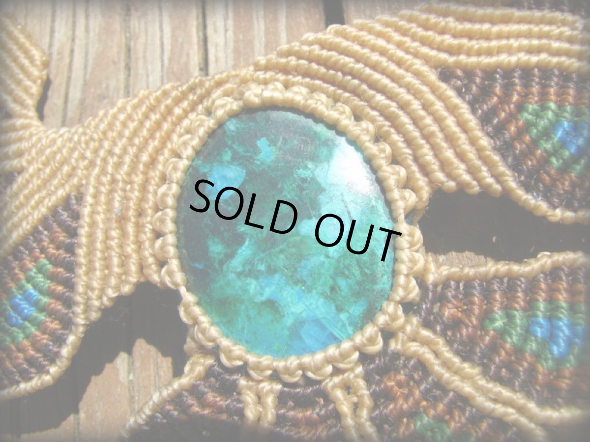 画像4: 青い地球色ペルー産クリソコラのマクラメ編みデザインネックレス/クリソコーラ*パワーストーン (4)