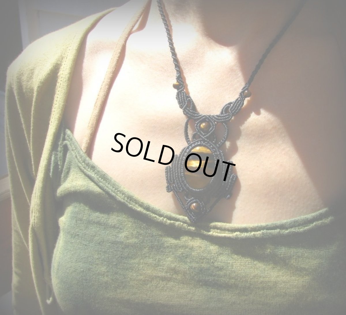 画像13: 1点物★自己実現の天然石★大ぶり上質タイガーアイ★ネックレス★マクラメ★ハンドメイド (13)