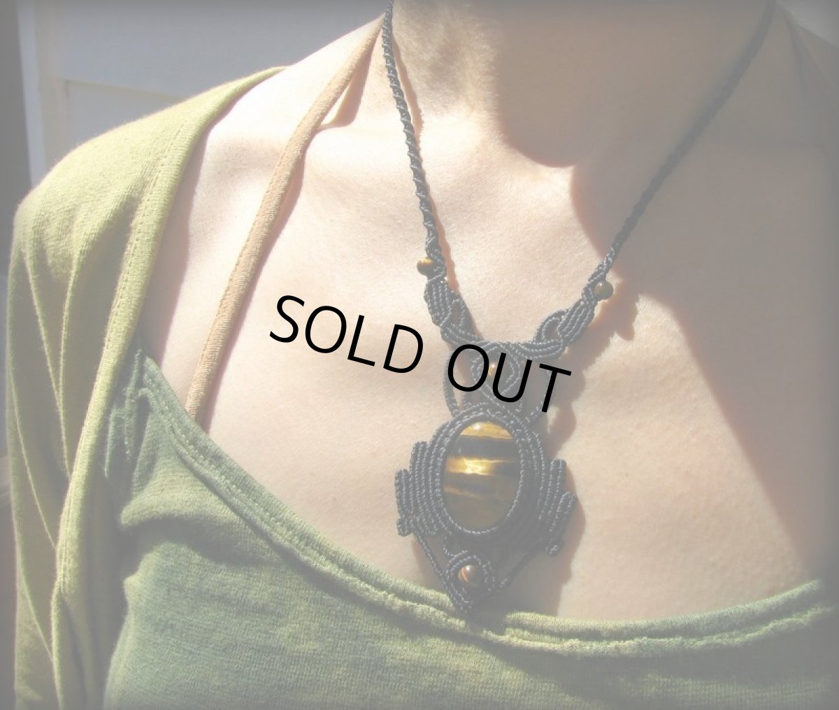 画像14: 1点物★自己実現の天然石★大ぶり上質タイガーアイ★ネックレス★マクラメ★ハンドメイド (14)