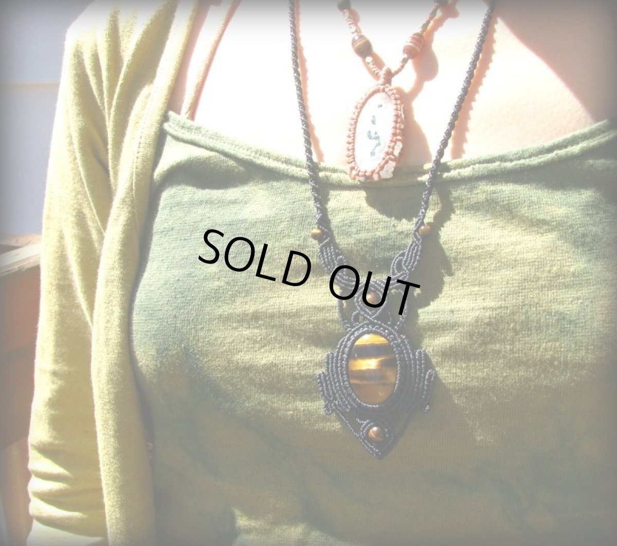 画像15: 1点物★自己実現の天然石★大ぶり上質タイガーアイ★ネックレス★マクラメ★ハンドメイド (15)