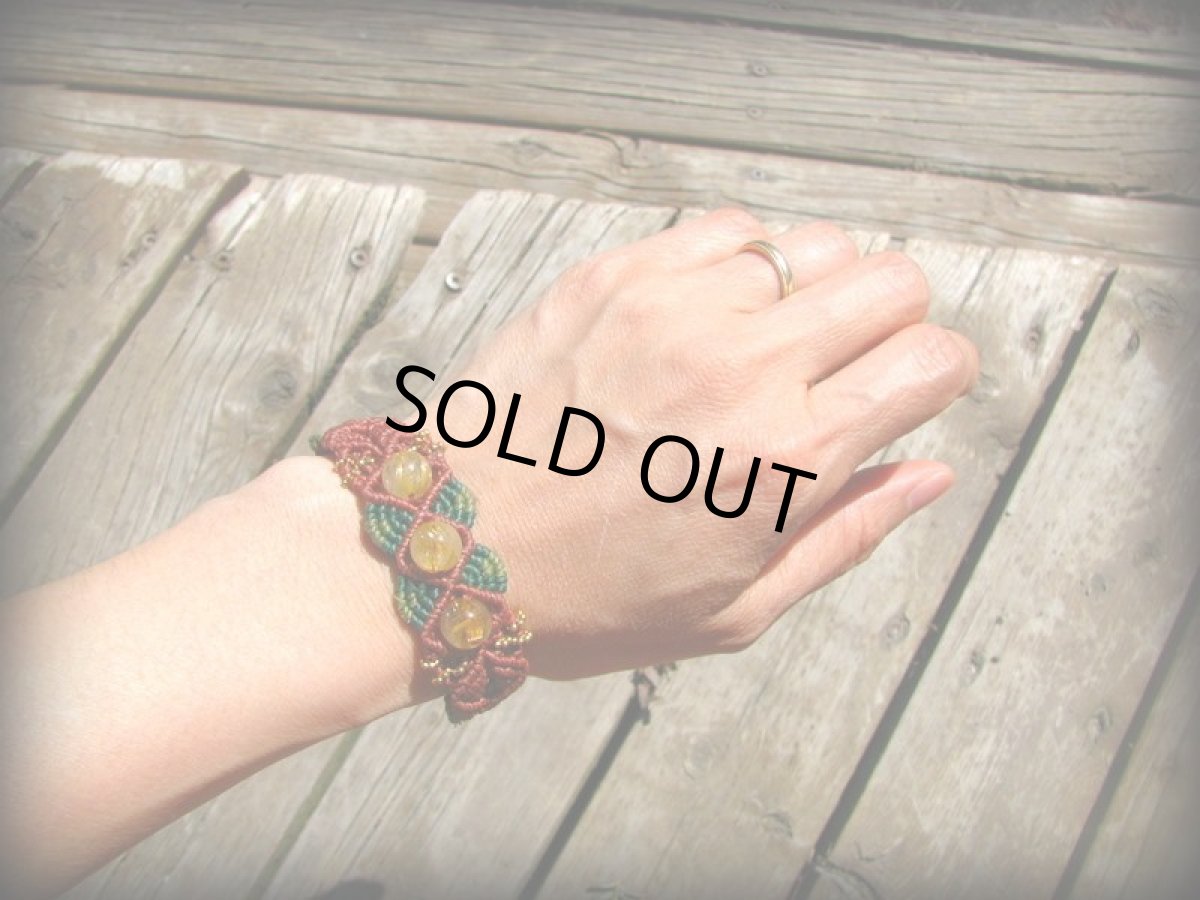 画像19: 1点物★大粒タイチンルチル/ゴールドルチルのマクラメ編みブレスレット/バングル*ゴールデンルチルクォーツ*パワーストーン天然石 (19)