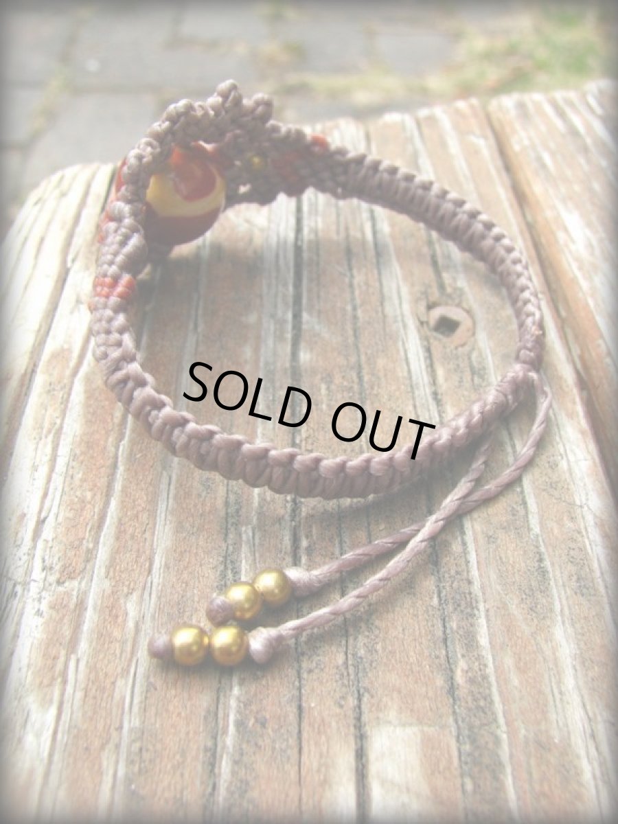 画像6: オーストラリア産 大粒ムーカイトのマクラメ編みブレスレット/バングル*ハンドメイド*パワーストーン (6)