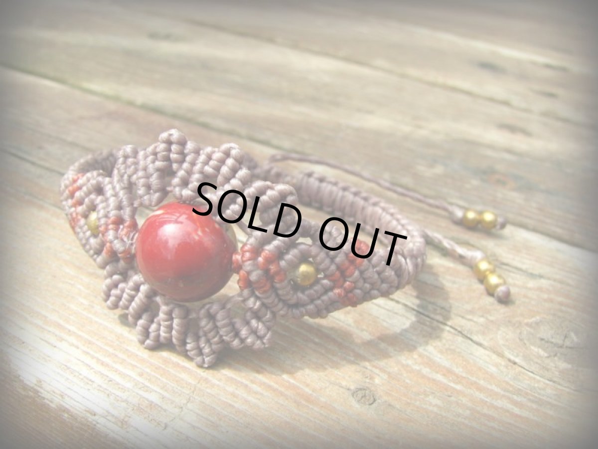 画像4: オーストラリア産 大粒ムーカイトのマクラメ編みブレスレット/バングル*ハンドメイド*パワーストーン (4)