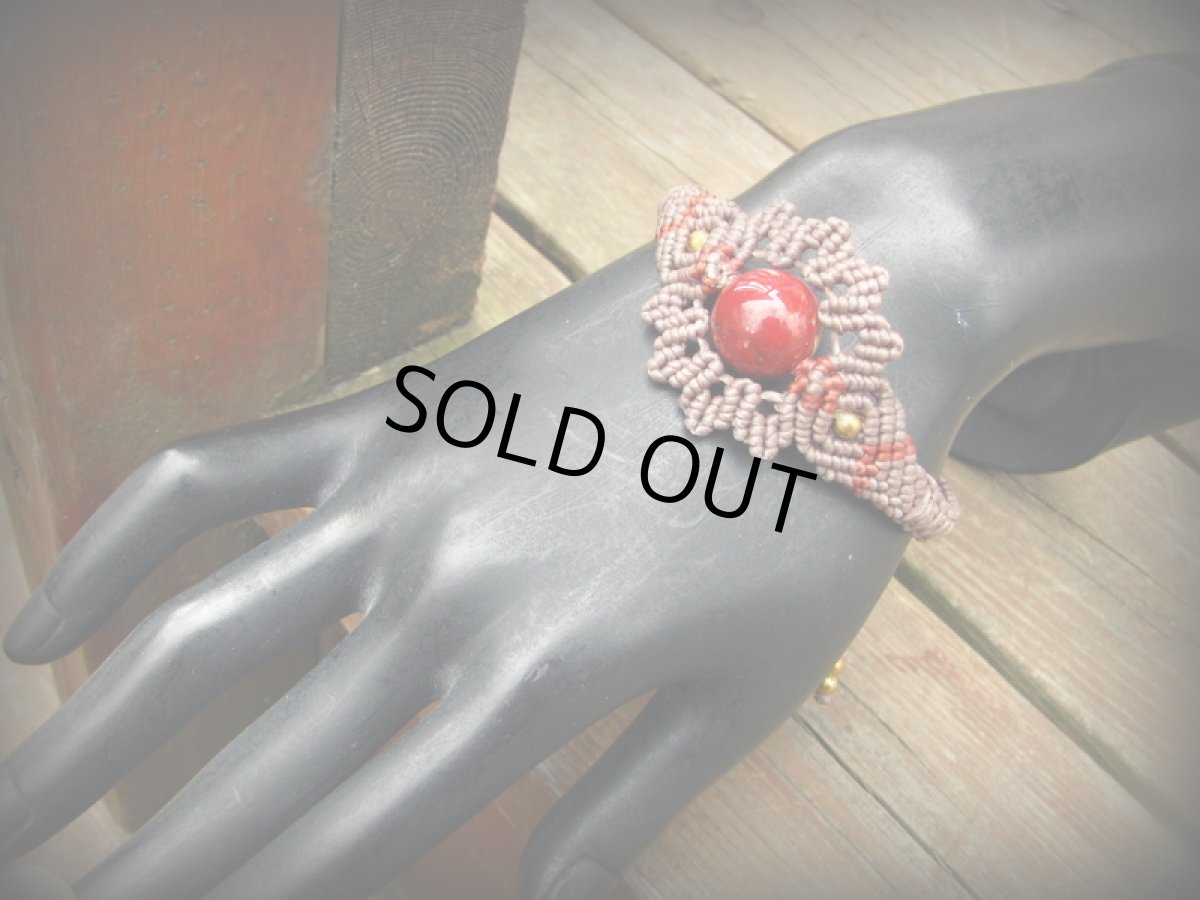 画像7: オーストラリア産 大粒ムーカイトのマクラメ編みブレスレット/バングル*ハンドメイド*パワーストーン (7)