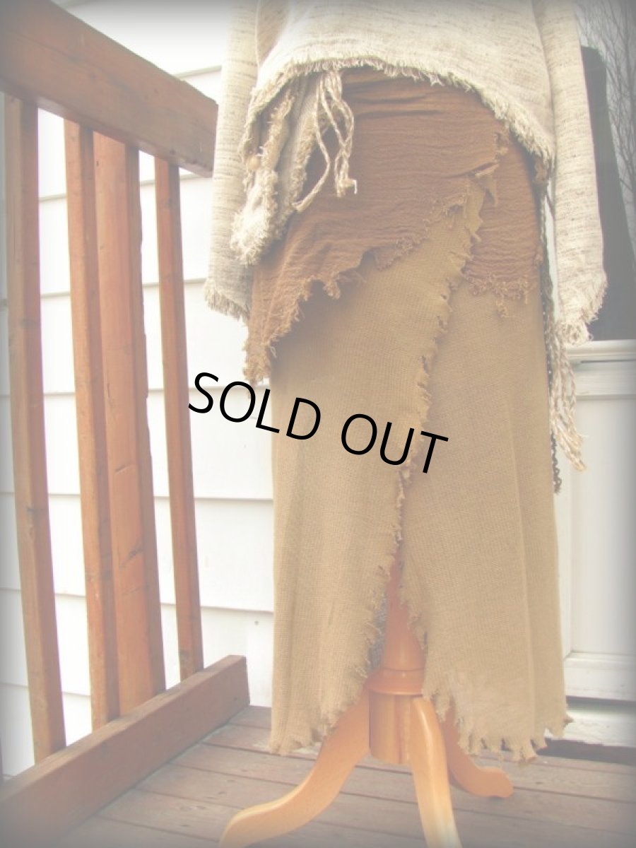 画像16: 再入荷★ハンドメイド♪ナチュラルトライバルなアースカラーロング巻きスカート*ネイティブアメリカン*ボヘミアン*ヒッピー*boho (16)