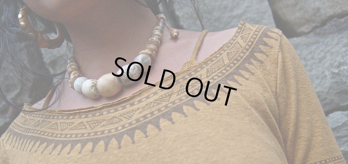 画像3: オーガニック ヘンプコットン トライバルハンドプリント トップ*エコファッション*無農薬 (3)