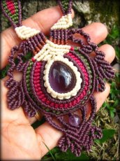 画像3: アメジストのハンドメイド手編みネックレス*紫水晶*アメシスト*天然石*マクラメ (3)