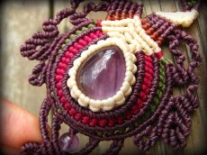 画像4: アメジストのハンドメイド手編みネックレス*紫水晶*アメシスト*天然石*マクラメ (4)