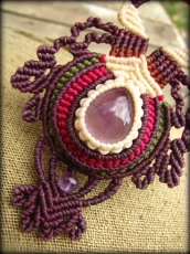 画像5: アメジストのハンドメイド手編みネックレス*紫水晶*アメシスト*天然石*マクラメ (5)