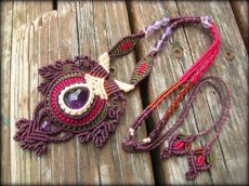 画像6: アメジストのハンドメイド手編みネックレス*紫水晶*アメシスト*天然石*マクラメ (6)