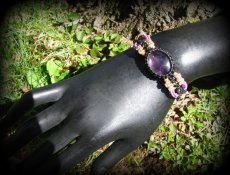 画像7: ナチュラルアメジストのマクラメ編みブレスレット*紫水晶*天然石*パワーストーン (7)