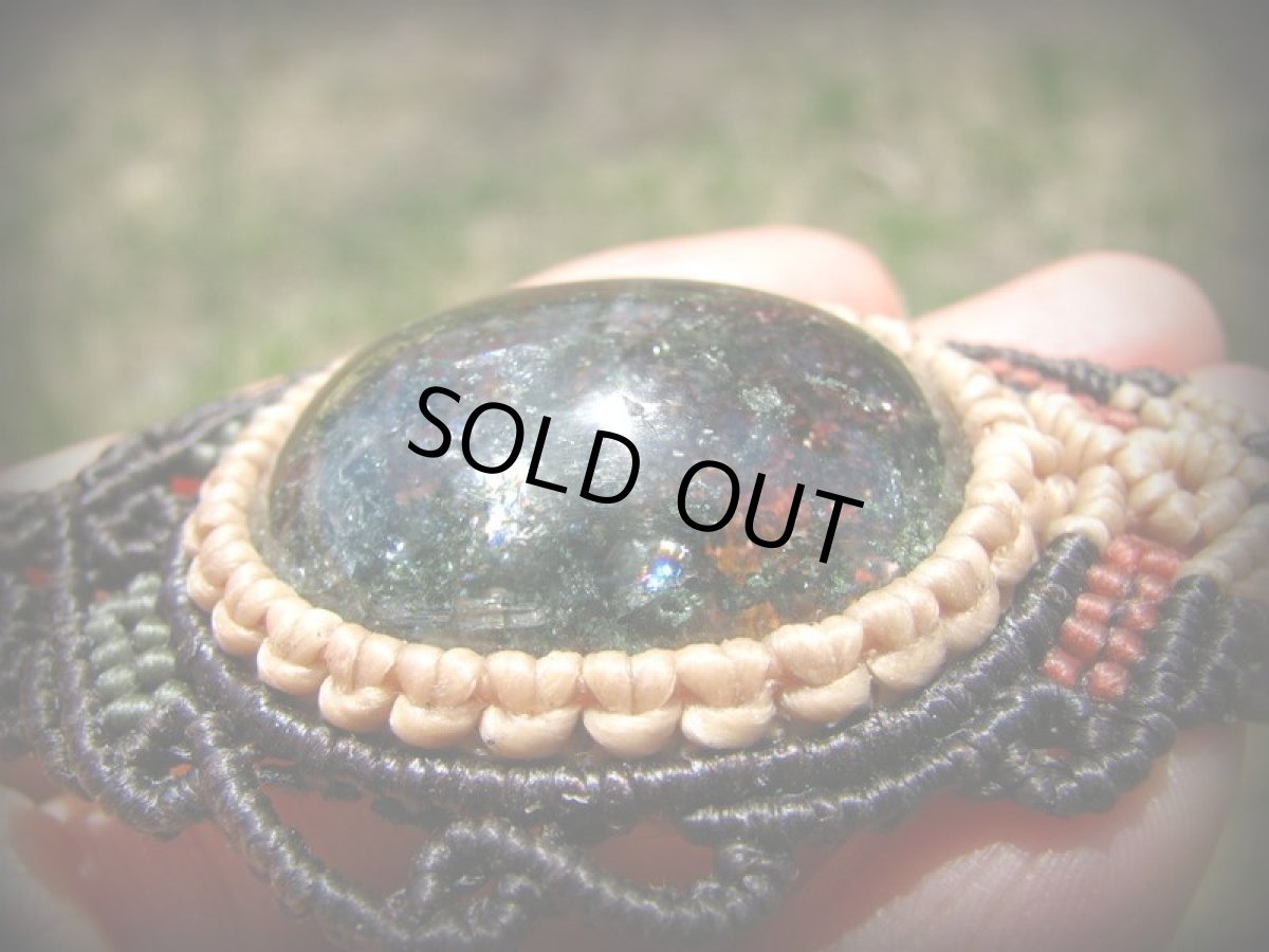 画像8: 大きなガーデンクォーツ＆タイガーアイのマクラメ編みネックレス*庭園水晶*天然石*パワーストーン (8)