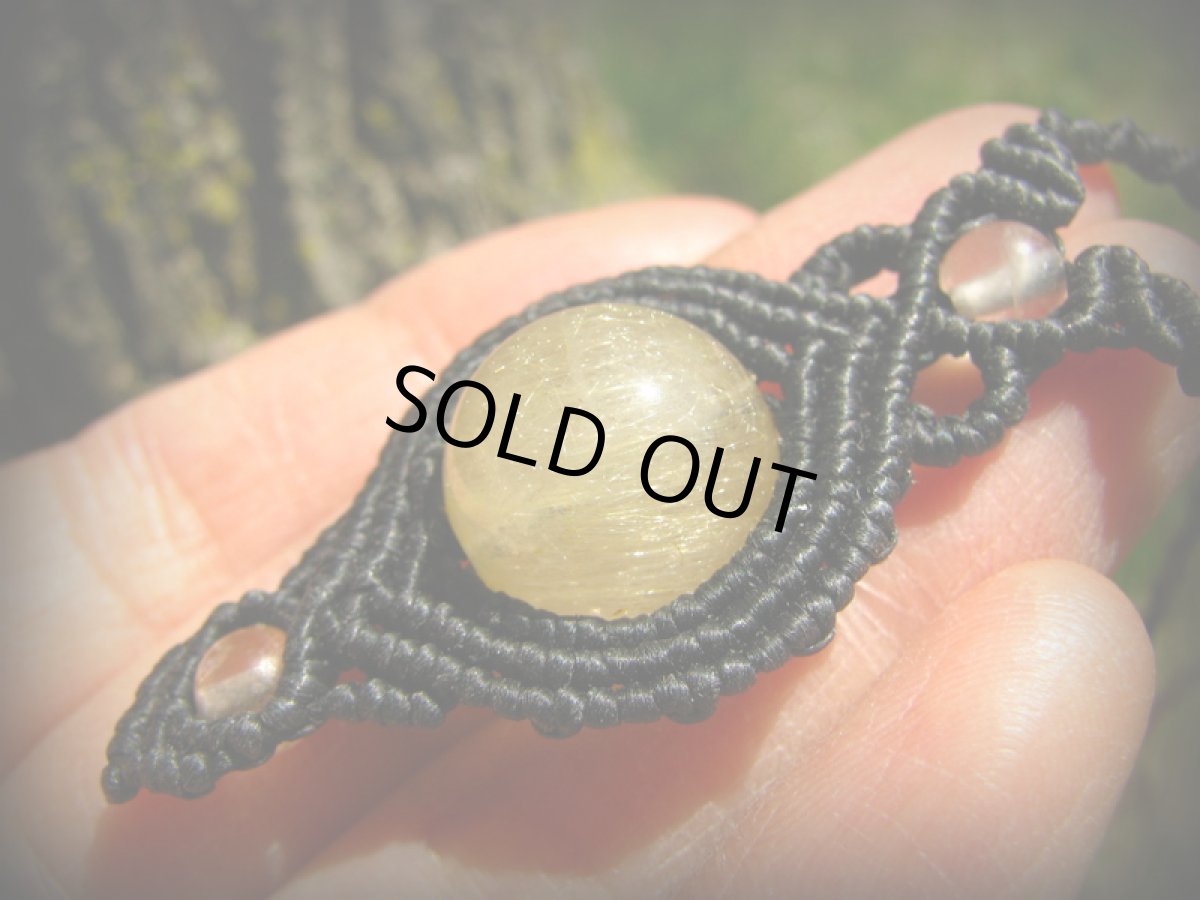 画像6: 仕事運・勝負運アップの石★ゴールドルチルのマクラメ編みネックレス*ゴールデンルチルクォーツ*天然石*パワーストーン*マクラメ (6)