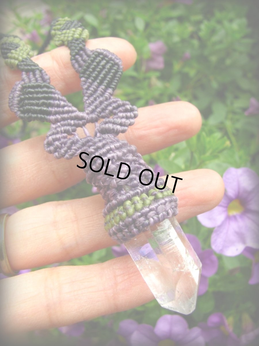 画像11: 浄化の石★クリスタルクォーツ水晶原石ポイントのマクラメ編みネックレス/クリアクォーツ*ヒマラヤクリスタル (11)