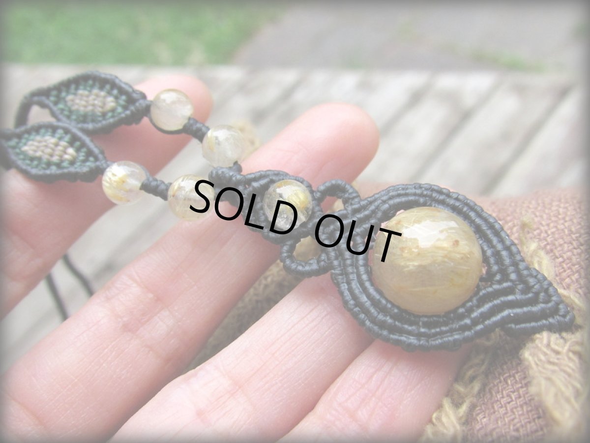 画像5: 仕事運・勝負運アップの石★ゴールドルチルのマクラメ編みネックレス*ゴールデンルチルクォーツ*天然石*パワーストーン*マクラメ (5)