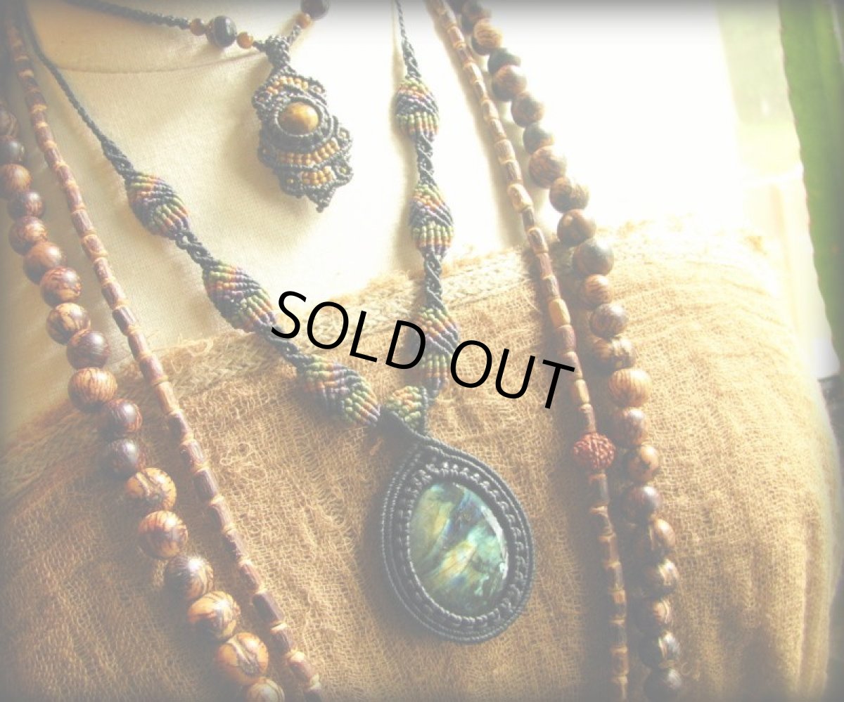 画像8: 1点物★上質カナダ産ラブラドライトのマクラメ編みネックレス*パワーストーン*天然石 (8)