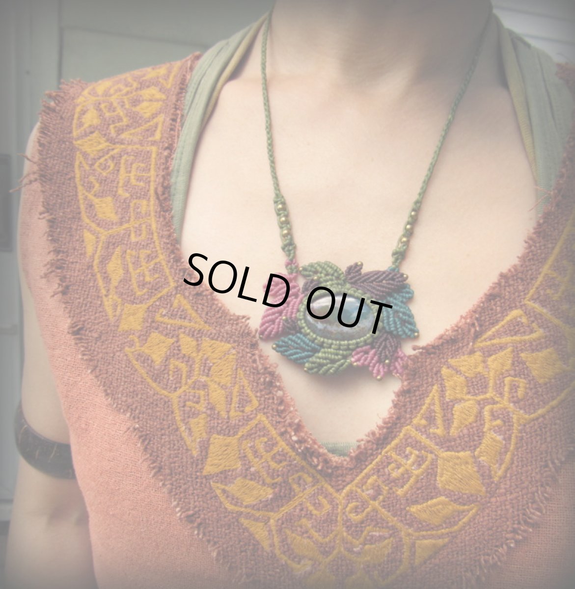 画像9: 1点物☆ファンシージャスパーのデザインネックレス*マクラメ*天然石パワーストーン (9)