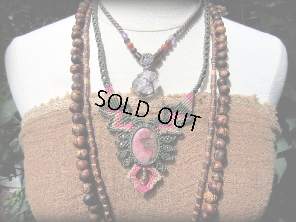 画像18: 1点物★上質ロードナイトの南米風デザインネックレス*パワーストーン天然石*ヒッピー (18)