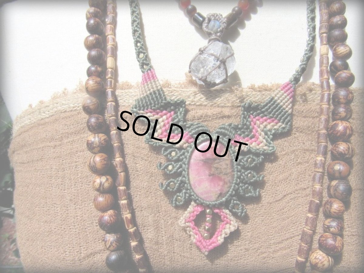 画像17: 1点物★上質ロードナイトの南米風デザインネックレス*パワーストーン天然石*ヒッピー (17)