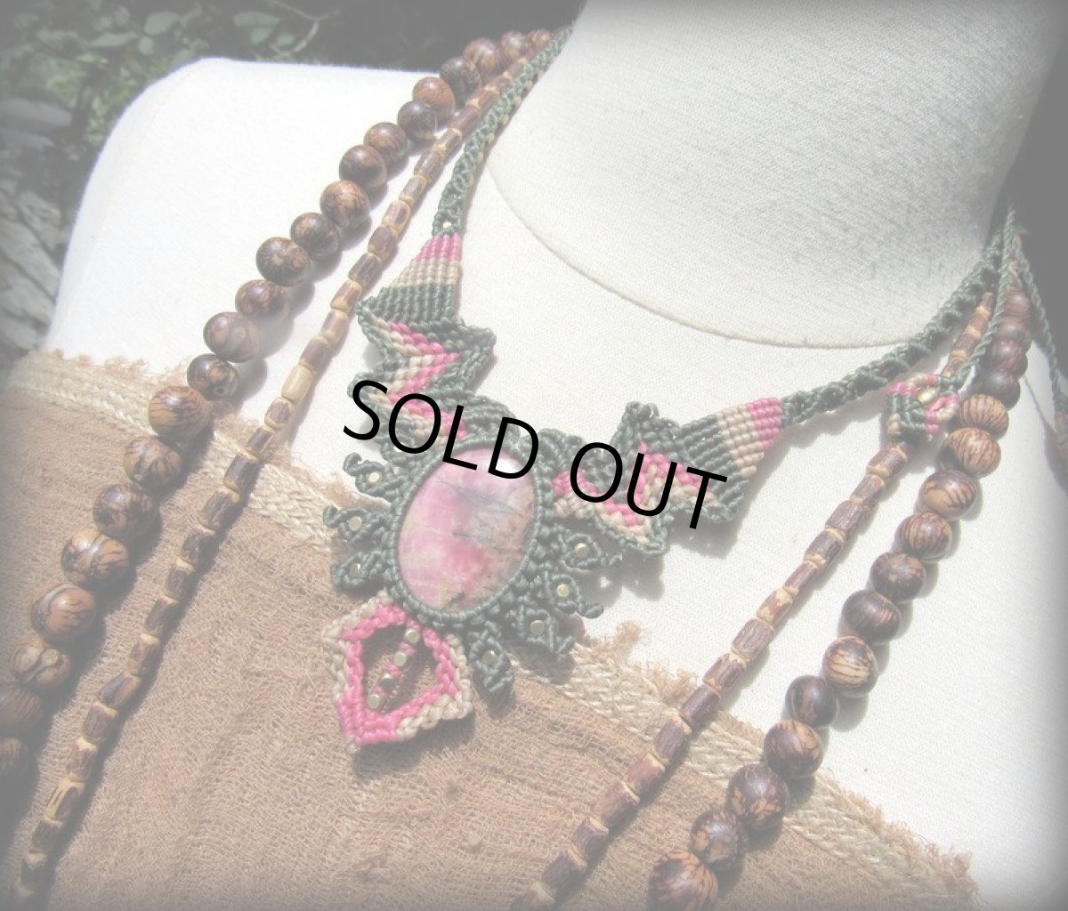 画像14: 1点物★上質ロードナイトの南米風デザインネックレス*パワーストーン天然石*ヒッピー (14)